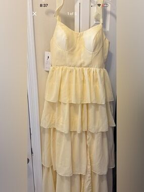 Pale yellow women’s formal dress